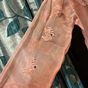 chikankar sheer long kurti