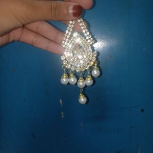 Earings White Nd Golden