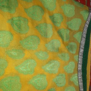 Beautiful Yellow, Green Saree