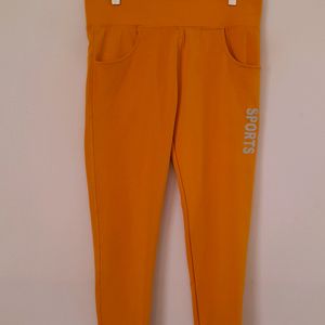 Mango Yellow Active Wear Pant (Women's)