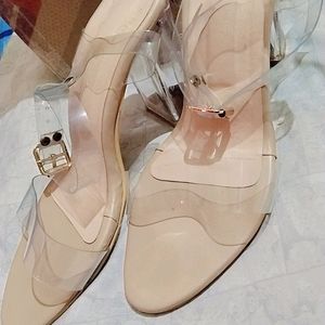 Shoetopia Nude Glass Heels. 👠 ✨