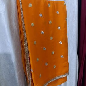 Combo Orange & Cyan Saree