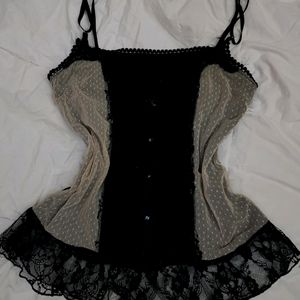 Gothic Lace Fitted Aesthetic Corset Top