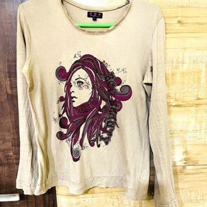 Full Sleeve Printed T-shirt Top