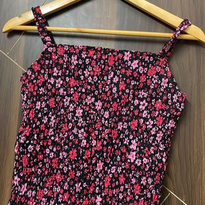 Pink Floral Crop Top