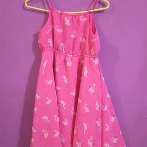 Flamingo Designed Girls Frock