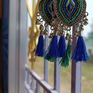 New Blue Tassel Earring