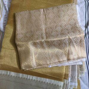 Checked Golden Saree