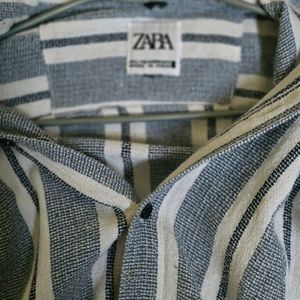 Zara Balck And White Striped Casual Cotton Shirt