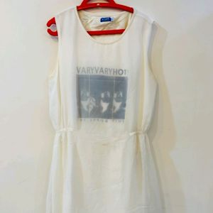 Trendy Offwhite Top/ Short Dress