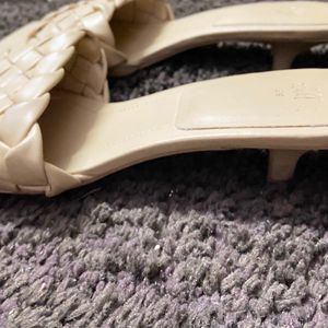 Beige Braided Heels