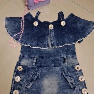 Baby Girls Denim Middi Dress