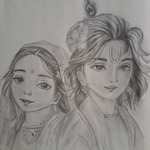 radhe krishna sketch