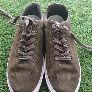 Olive Green Velvet Sneakers For Men's And Women's