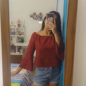 Premium Quality Maroon Flare Top