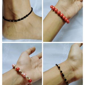 Handmade Set Of 3 Bracelets And One Anklet