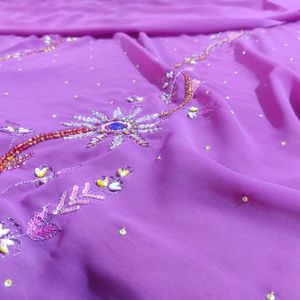 Purple 💜 Stone Work Saree