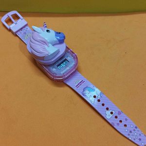 Unicorn Theme Clip Watch With Music & Light