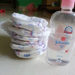 Combo Baby Diaper+Massage Oil