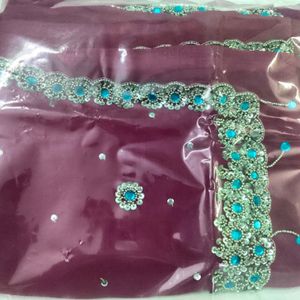 Saree Latkan Full Stone & Golden beads