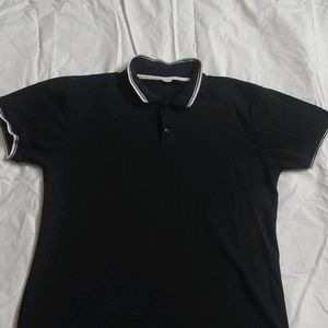 Black Tee With White Detailing