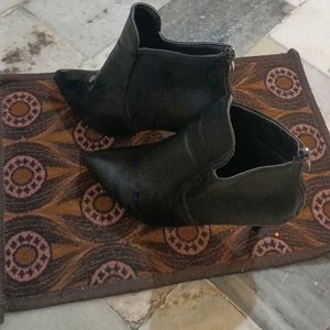 Leather Black High Heel Boot