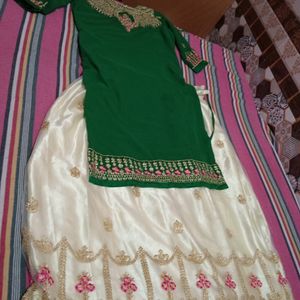 Suit With Lehnga Only One Time Wear Mehndi Ceremon