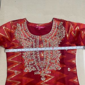 Varanga Orange Festive Kurta