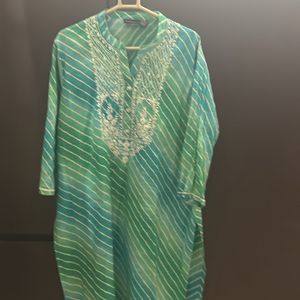 A beautiful kurta with embroidery round neck