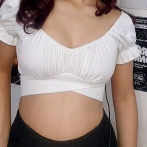 tie back white crop top