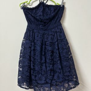 Navy Blue Dress With Back Cutout