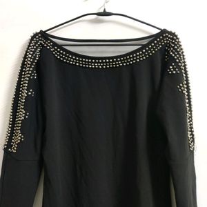 Rhinestone Black Dress