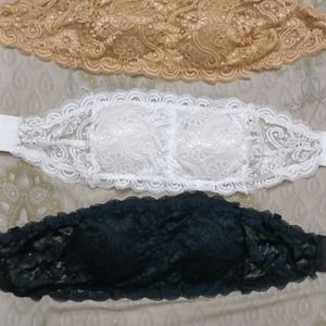 Lace Strapless Tube Bra