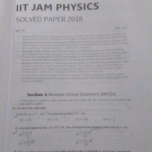 IIT JAM PHYSICS Solved Paper With Practice Set