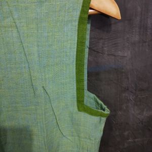 Fabindia Green Kurta Without Sleeves (Women)