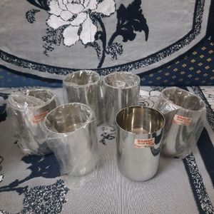 Set Of Six Steel Glasses