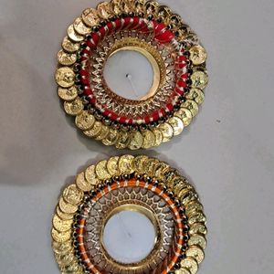 Coin Tea Light (pair Of 2)