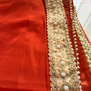 Heavy Pearl Border Saree