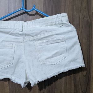 White Denim Shorts