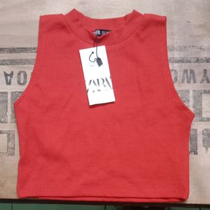 Zara Red Crop Top