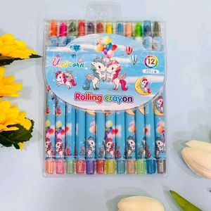 Unicorn Rolling Crayons Set