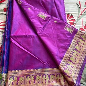 Pure Silk Baluchari Based On Mahabharata