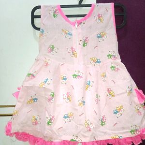 Baby Pink Colour Cotton Frock