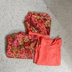 Printed Flower Suit With Dupatta