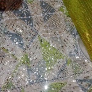 Green And Grey Kurta Pant With Dupatta