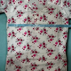 Beautiful Floral Pure Cotton Kurti For Daily Wear