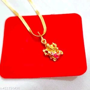 Gold plated ganesh chain pendant