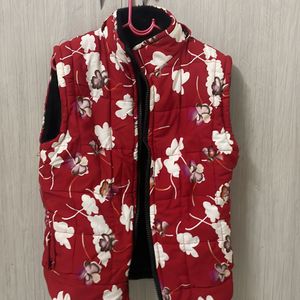 Red Half Sleeve Winter Jacket