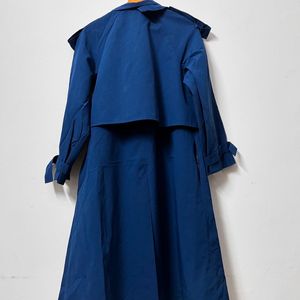 Blue Long Trench Coat