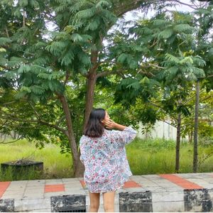 Floral Print Oversized Shirt